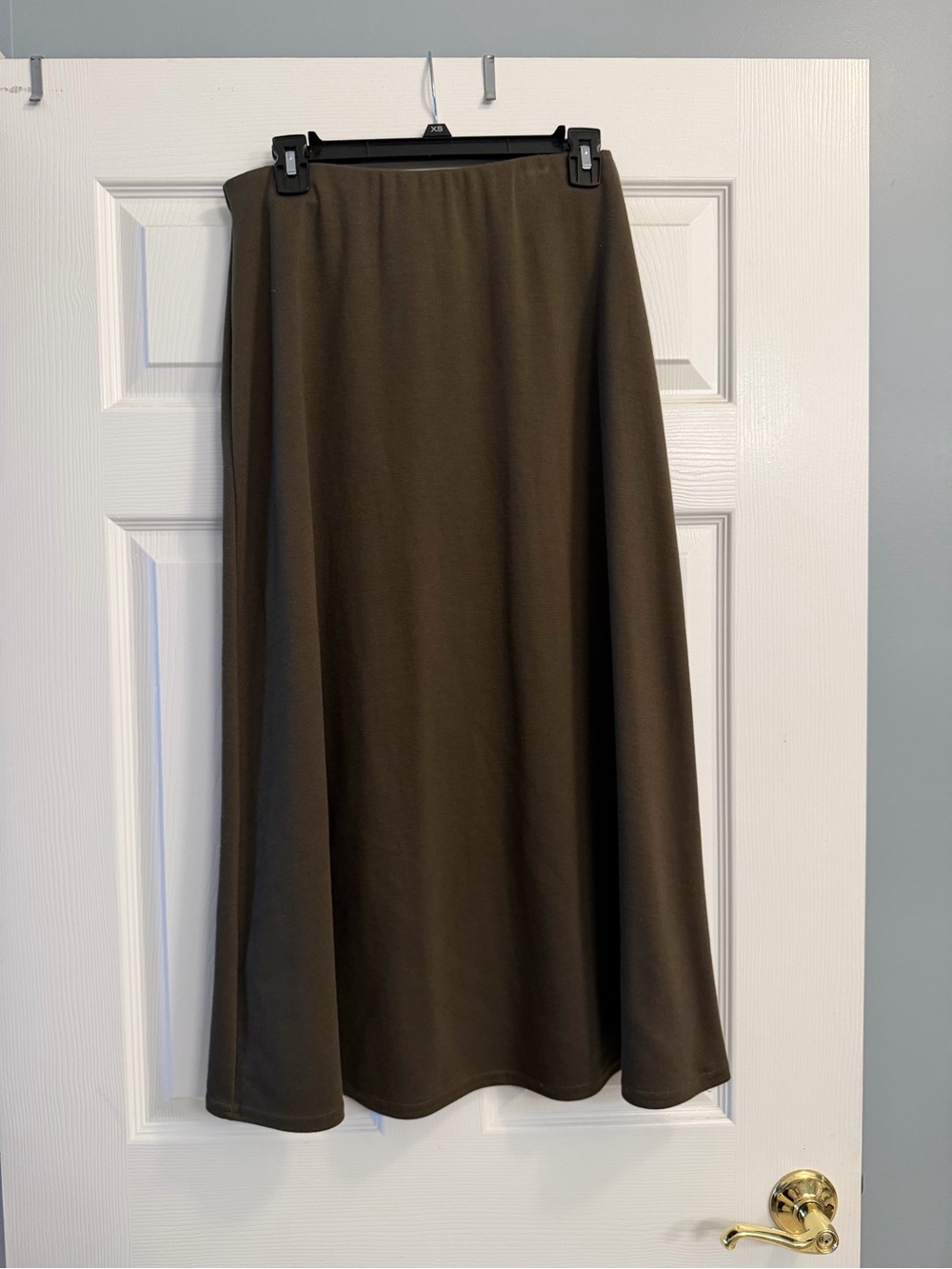 Women's Olive Maxi A-Line Skirt